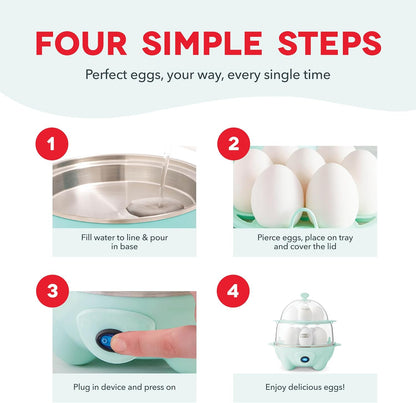 Deluxe Rapid Egg Cooker Electric for Hard Boiled, Poached, Scrambled, Omelets, Steamed Vegetables, Seafood, Dumplings & More, 12 Capacity, with Auto Shut off Feature, Black