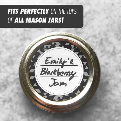 Dissolvable Canning Labels for Jars – 200 Dissolvable Mason Jar Labels 2 In. round Dissolvable Food Labels for Food Container Prep - Canning Jar Labels Stickers and More, Black
