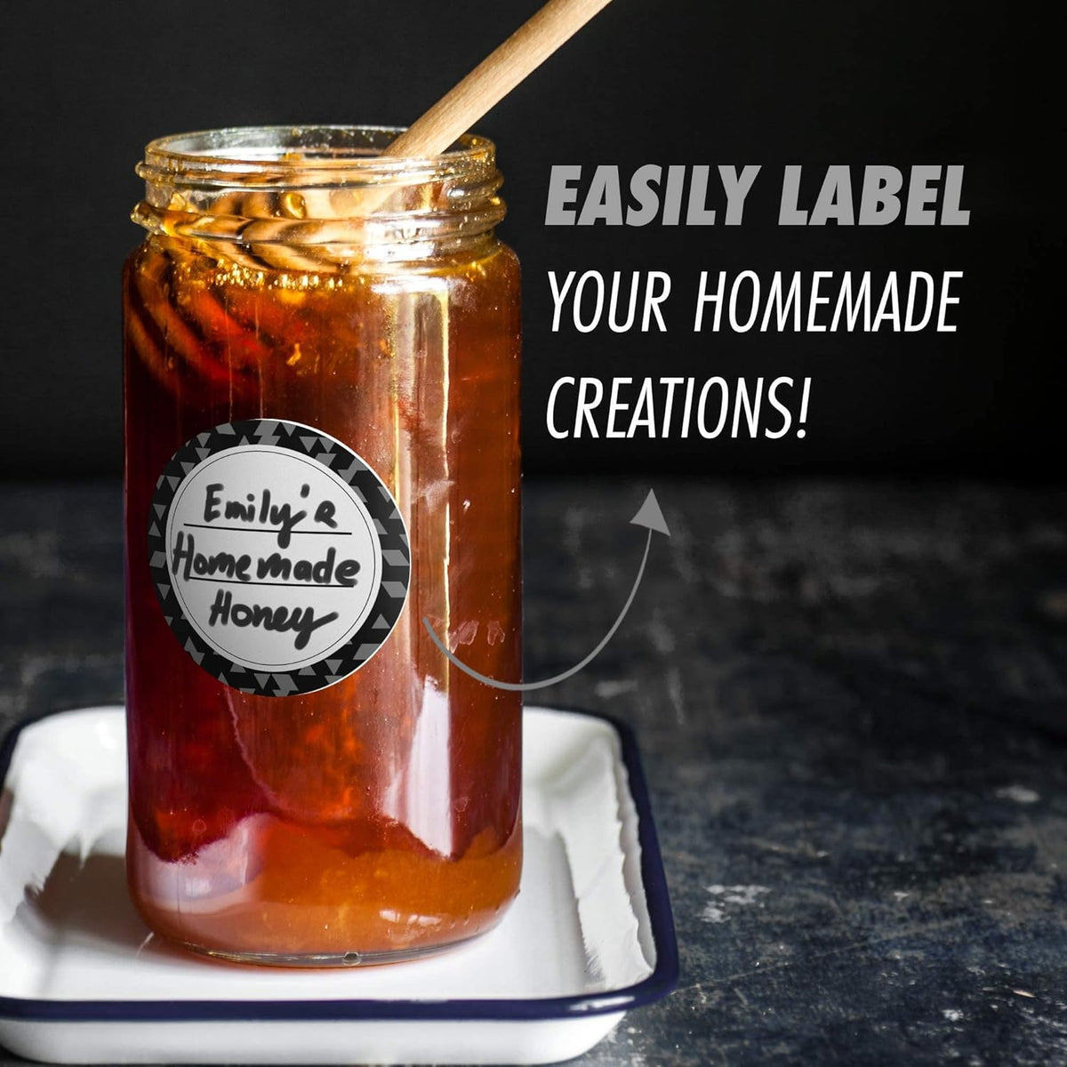 Dissolvable Canning Labels for Jars – 200 Dissolvable Mason Jar Labels 2 In. round Dissolvable Food Labels for Food Container Prep - Canning Jar Labels Stickers and More, Black